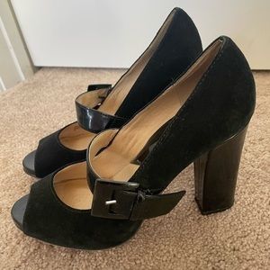 Micheal Kors Open Toed Heels Black SZ 8 M
